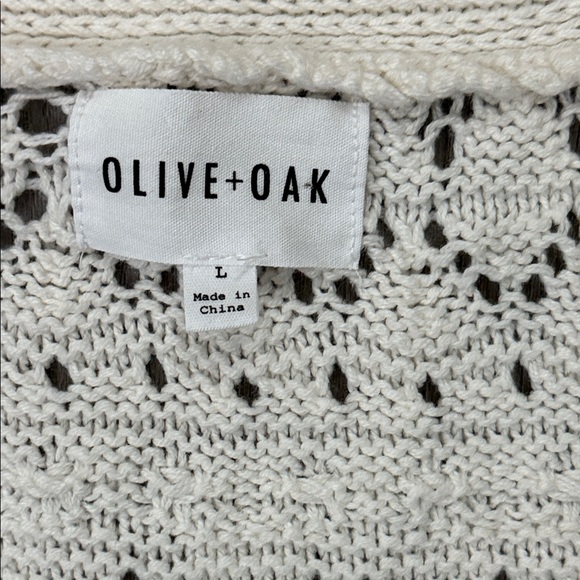 Olive & Oak Women's Ivory Knit Cardigan Size L - Picture 2 of 9